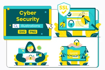 La cyber-sécurité Pack d'Illustrations