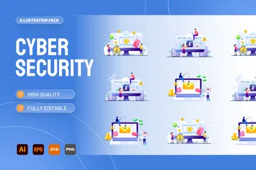 La cyber-sécurité Pack d'Illustrations