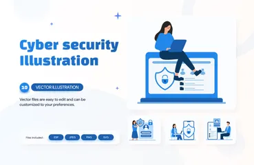 La cyber-sécurité Pack d'Illustrations