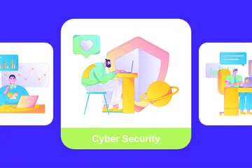 La cyber-sécurité Pack d'Illustrations