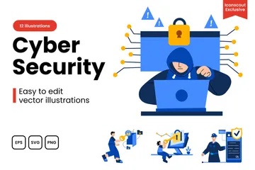 La cyber-sécurité Pack d'Illustrations