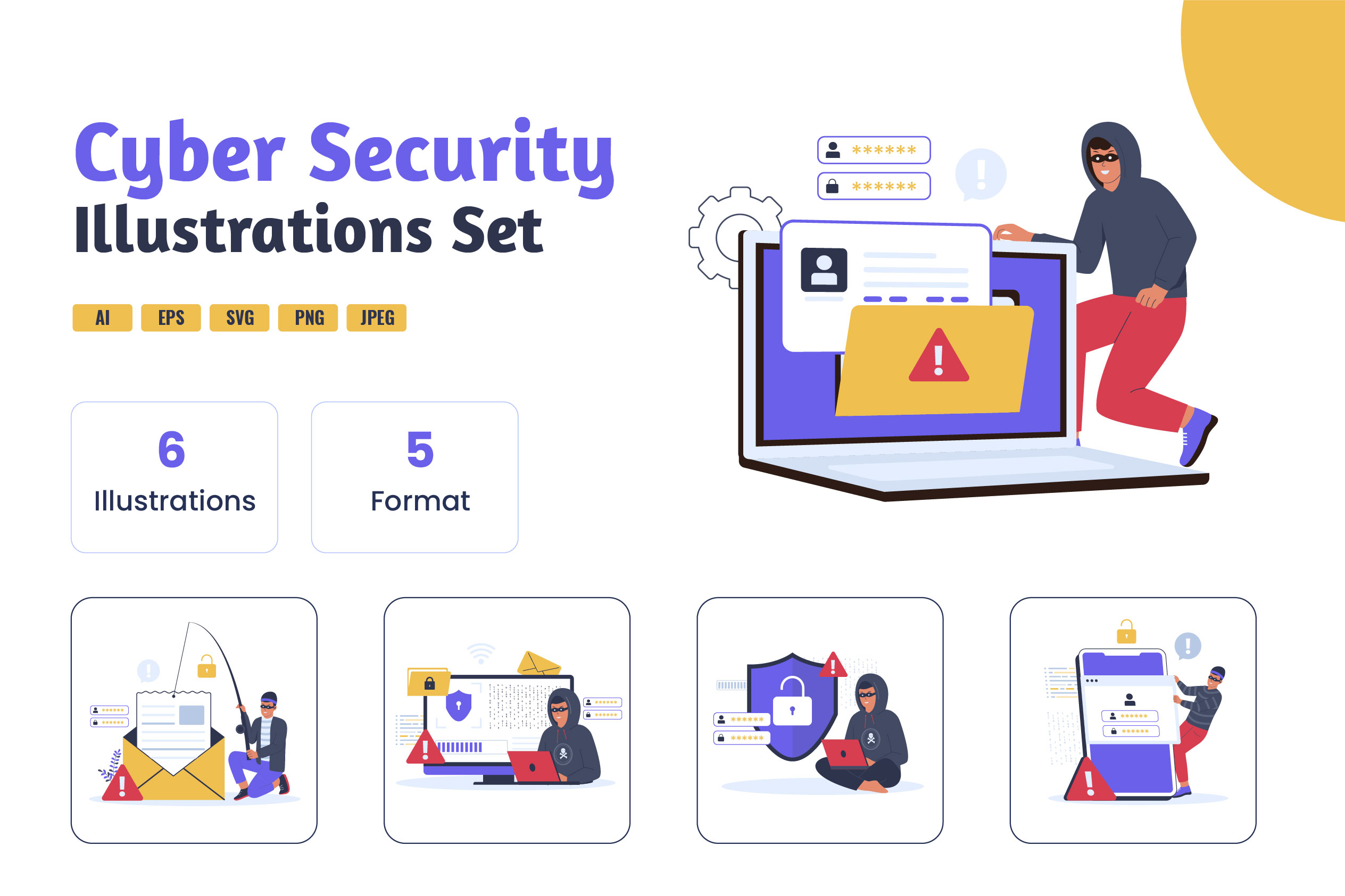 Premium Cyber Security Illustration Pack From Science & Technology 