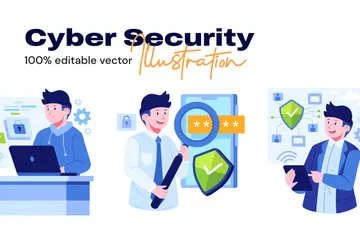 Cyber Security Character Illustration Pack