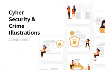 Cyber Security & Crime Illustration Pack