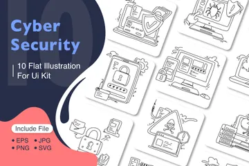 Internet-Sicherheit Illustration Pack