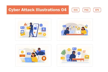 Cyber Attacke Illustrationspack