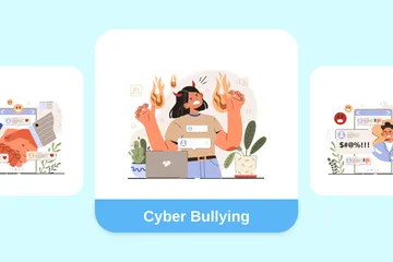 Cyber-Mobbing Illustrationspack