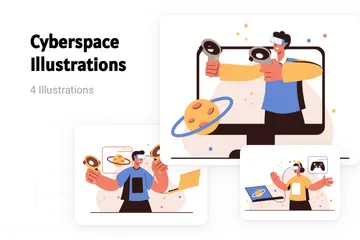 Cyberspace Illustration Pack