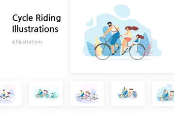 Cycle Riding Illustration Pack