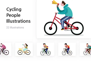 Cycling People Illustration Pack
