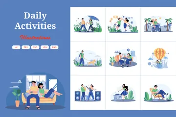 Daily Activities Illustration Pack