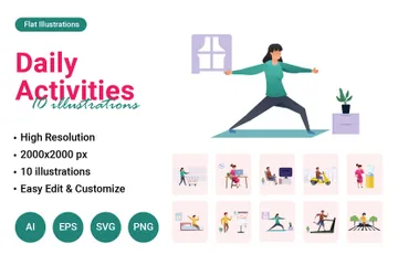 Daily Activities Illustration Pack