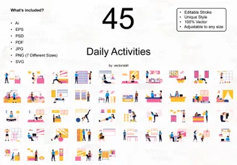 Daily Activities Illustration Pack