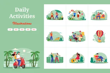 Daily Activities Illustration Pack