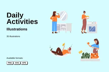 Daily Activities Illustration Pack