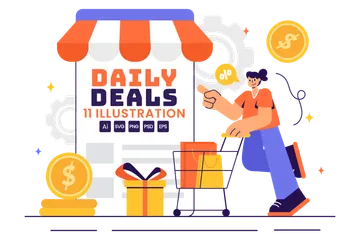 Daily Deals Of The Day Illustration Pack