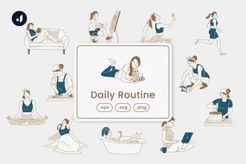 Daily Routine Illustration Pack