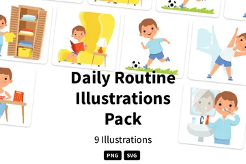 Daily Routine Illustration Pack