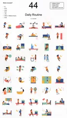 Daily Routine Illustration Pack