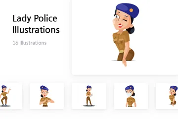 Señora policía Paquete de Ilustraciones