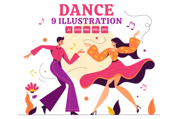 Dancer Performing Illustration Pack