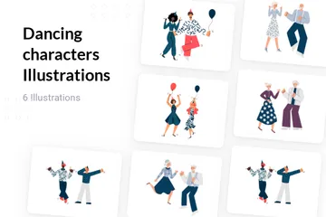 Dancing Characters Illustration Pack