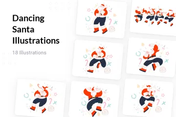 Dancing Santa Illustration Pack