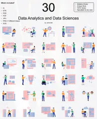 Data Analytics And Data Sciences Illustration Pack