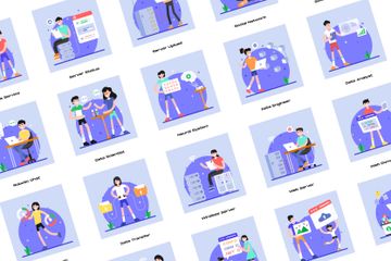 Data Analytics And Data Sciences Illustration Pack