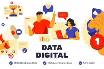 Data Digital Illustration Pack