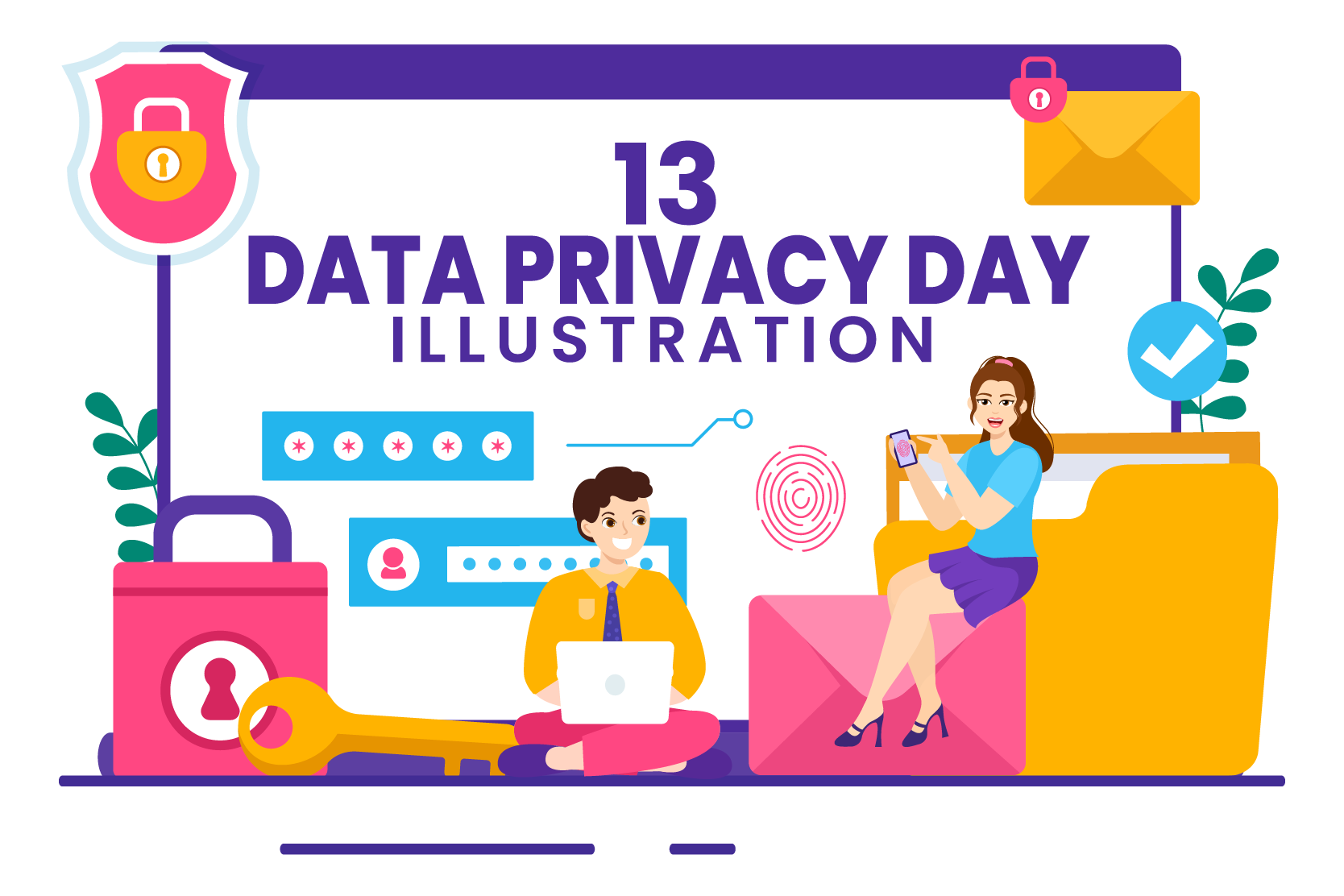 Data Privacy Day Illustration Pack 13 Seo & Web Illustrations SVG