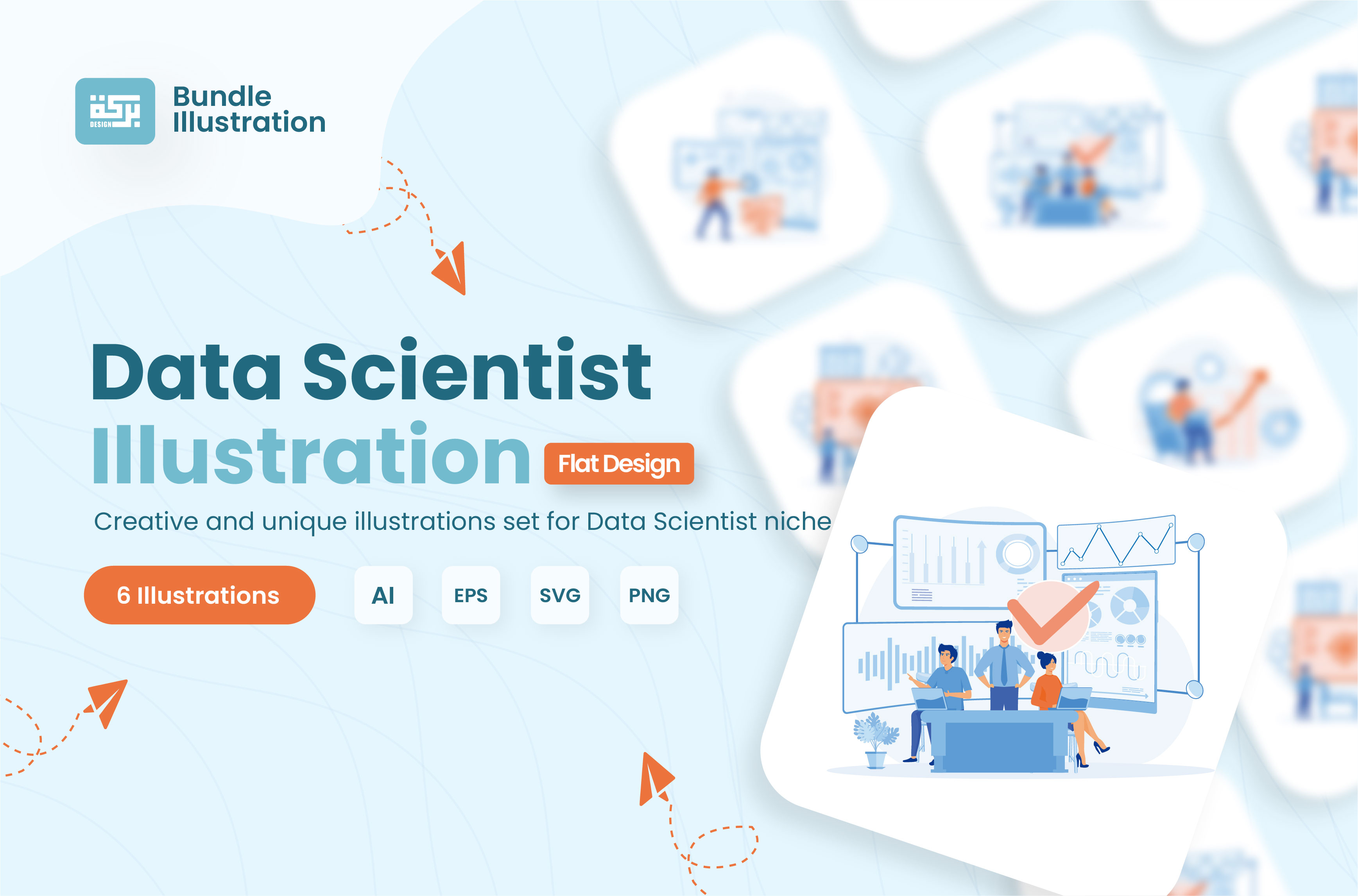 Premium Data Scientist Illustration pack from Business Illustrations
