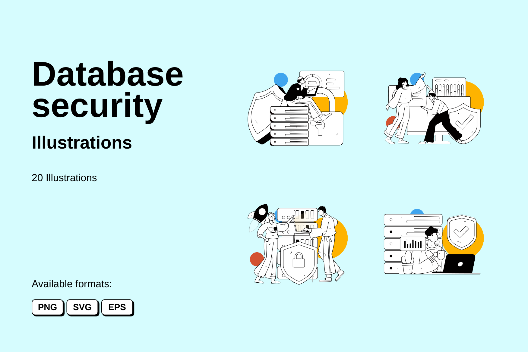 Database Security Illustration Pack - 20 Crime & Security Illustrations ...