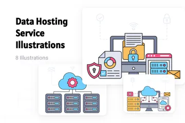 Datenhosting-Dienst Illustrationspack