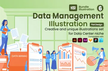 Datenmanagement Illustrationspack