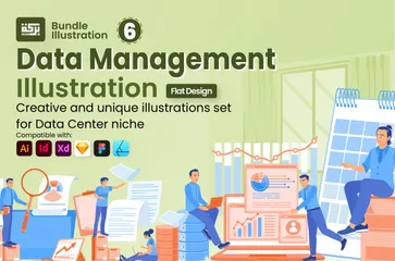 Datenmanagement Illustration Pack