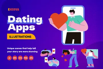 Dating App Illustration Pack