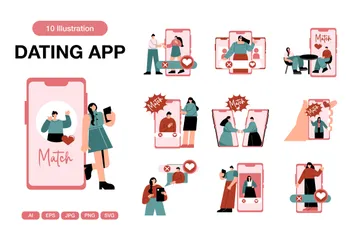 Dating App Illustration Pack