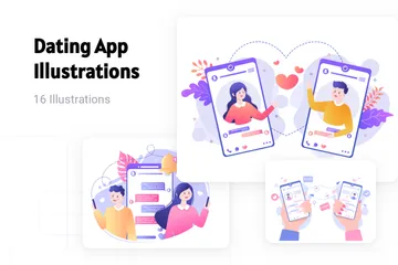 Dating App Illustration Pack