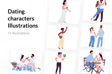 Dating Characters Illustration Pack