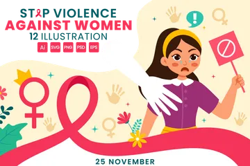 Day For The Elimination Of Violence Against Women Illustration Pack