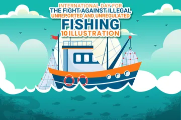 Day For The Illegal Against Fishing Illustration Pack