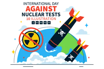 Day Of Against Nuclear Tests Illustration Pack