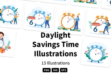Daylight Savings Time Illustration Pack