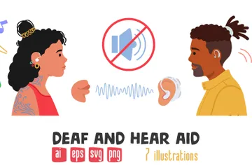 Deaf And Hear Aid Illustration Pack