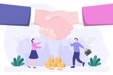 Deal And Shaking Hands Illustration Pack