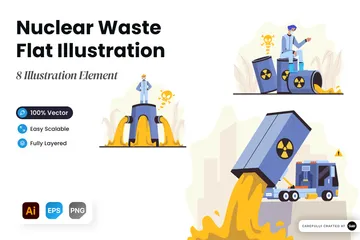 Déchets nucléaires Pack d'Illustrations