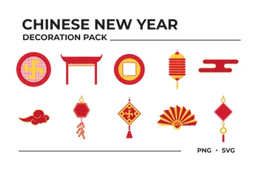 Decoração de Ano Novo Chinês Pacote de Ilustrações