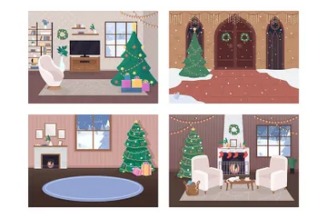 Decorações de Natal Pacote de Ilustrações