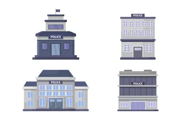 Delegacia de polícia Illustration Pack